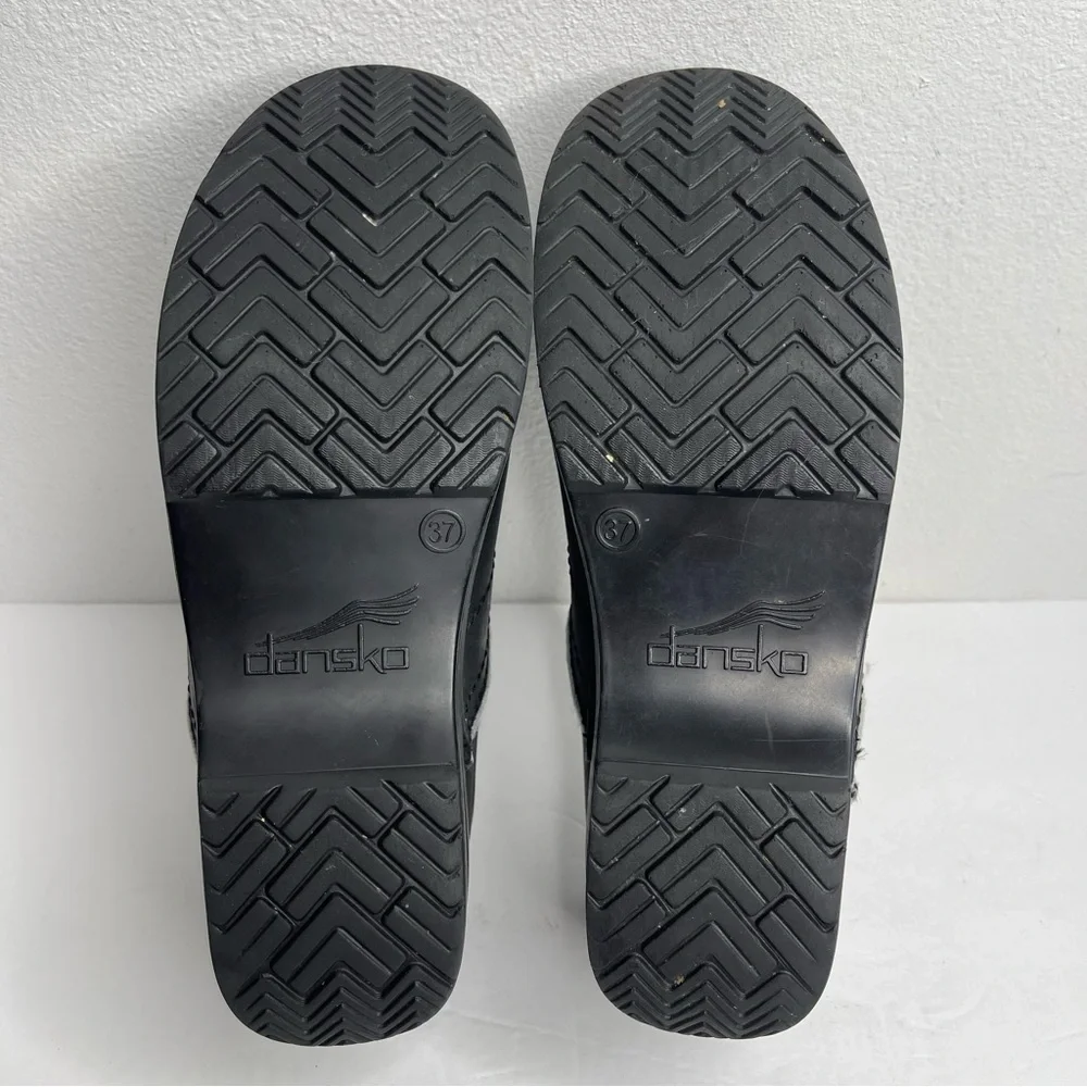 DANSKO Black Professional Nursing Sherpa Trim Slip On Clog Black Size 37